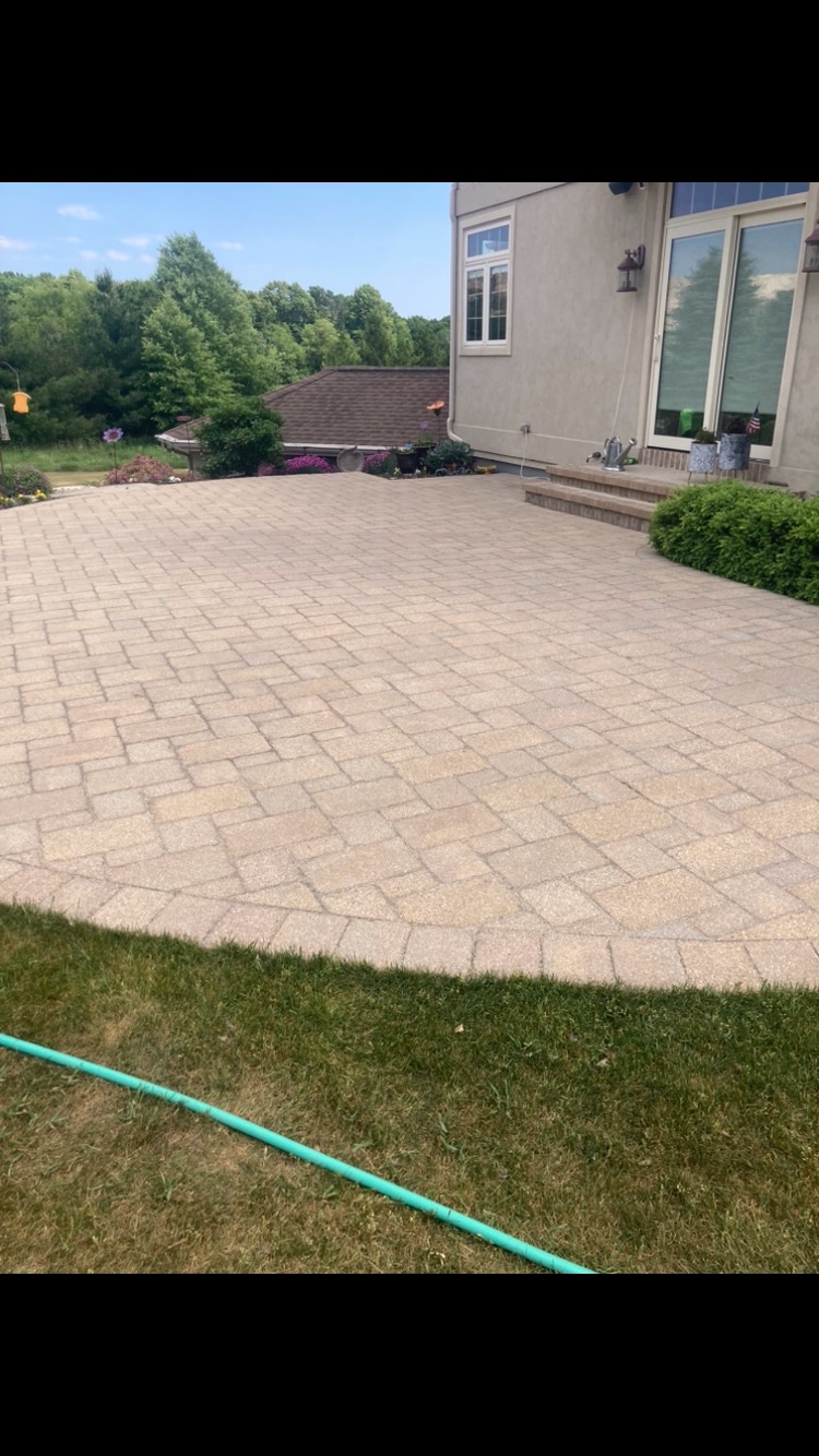 Paver patio with outdoor seating area in Sheboygan Falls, WI
